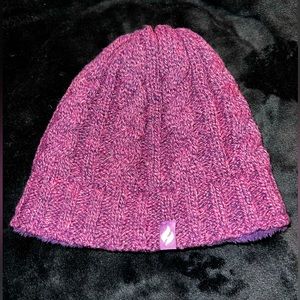 Heat Holders Purple Knit Fuzzy Lined Warm Winter Beanie